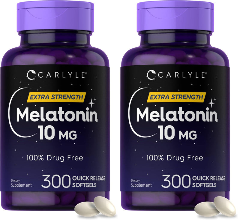 Carlyle Melatonin 10mg | 300 Softgels – Pack of 2 | Extra Strength Sleep Support