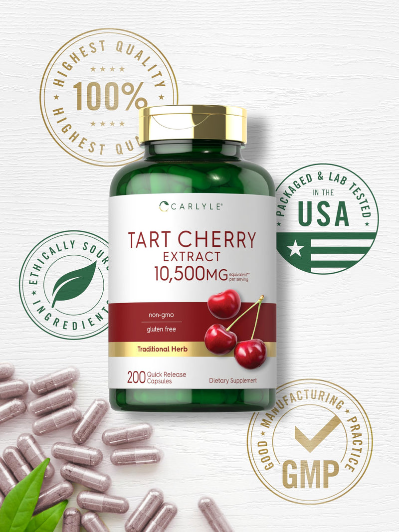 Carlyle Tart Cherry Capsules – 10,500mg, Pack of 2 | Non-GMO, Gluten Free | Tart Cherry Juice Extract