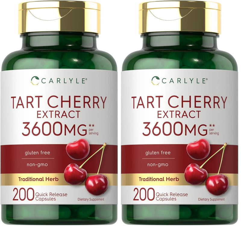 Carlyle Tart Cherry Extract Capsules – 200 Count, Non-GMO & Gluten Free (Pack of 2)