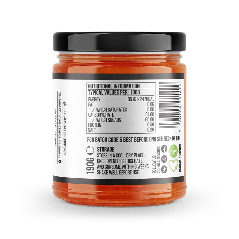 Carrot & Ginger Chilli Jam | 190g | Chilli Mash Company | Persian Inspired