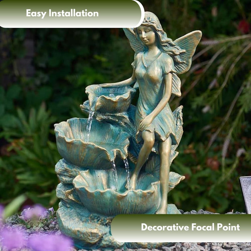 Solar Fairy Falls Cascade Water Fountain Garden Feature