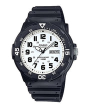 Casio Mens Day Date White Dial & White Rubber Strap Watch - MRW-200H-7BVDF - InStock