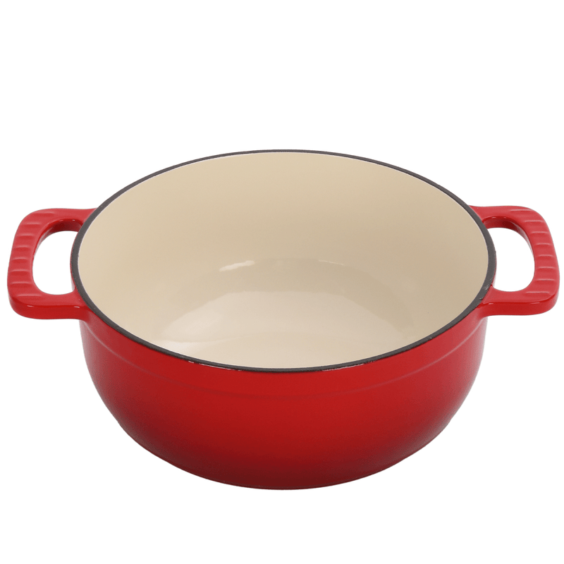 Cast iron 6QT cooking pot - Gradient red - Includes two silicone gloves - Enamel pot - InStock