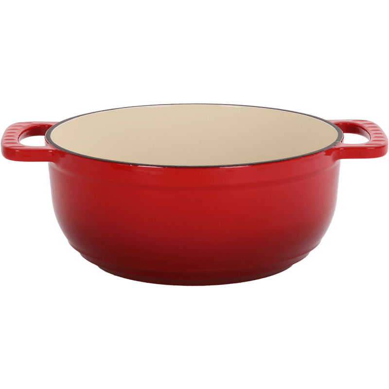 Cast iron 6QT cooking pot - Gradient red - Includes two silicone gloves - Enamel pot - InStock