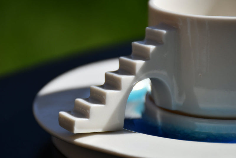 CASTLE COFFEE SET (blue glass moat)