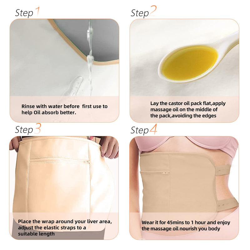 10Pcs Castor Oil Pack Wrap Kit – Organic Cotton, Reusable Castor Oil Packs for Eyes, Shoulders, Neck, Back, Hands, Feet