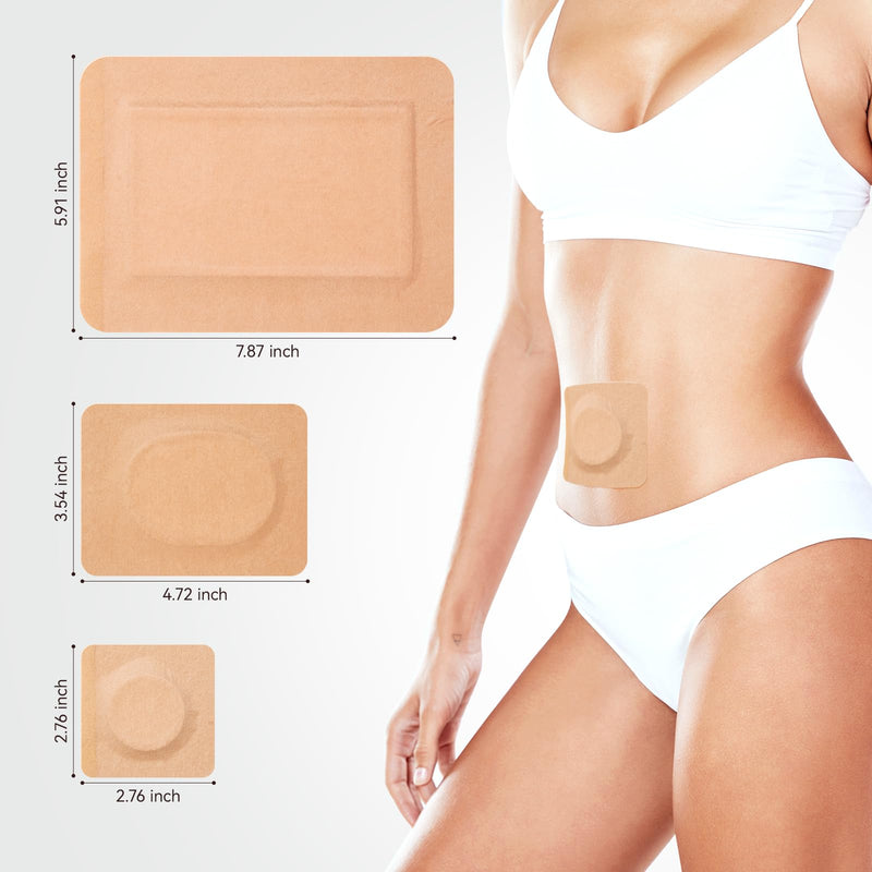 30Pcs Adhesive Castor Oil Patches | Organic Cotton Pack Wrap for Waist Knees Neck Belly Arms