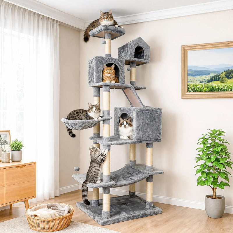 206cm Extra Large Floor to Ceiling Cat Tree Tower