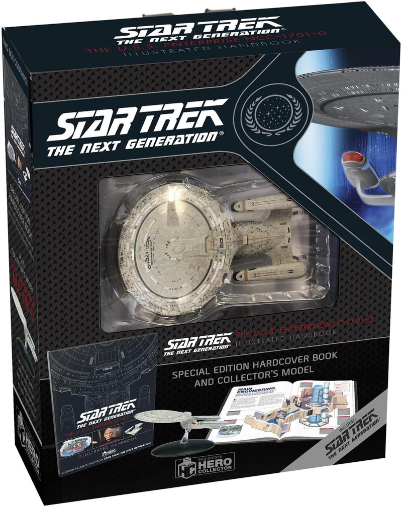 U.S.S. ENTERPRISE NCC-1701-D Handbook & Diecast Ship Picard The Next Generation  (Eaglemoss / Star Trek)