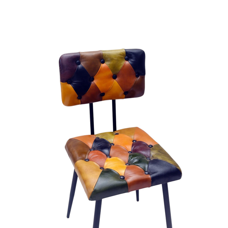 85CM LEATHER CHAIR  Harlequin diamond pattern