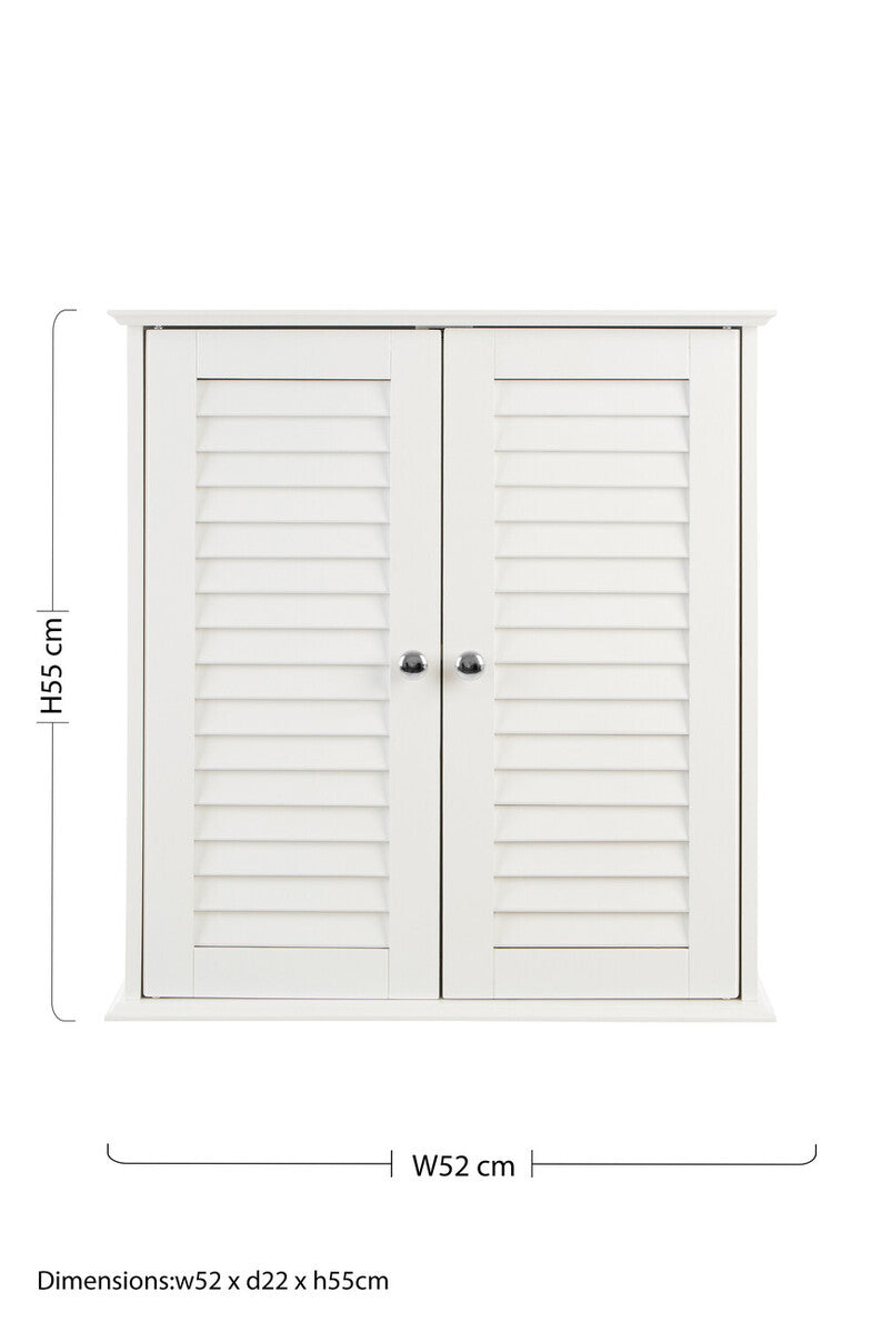 White Wood 2 Door Wall Cabinet | Shutter