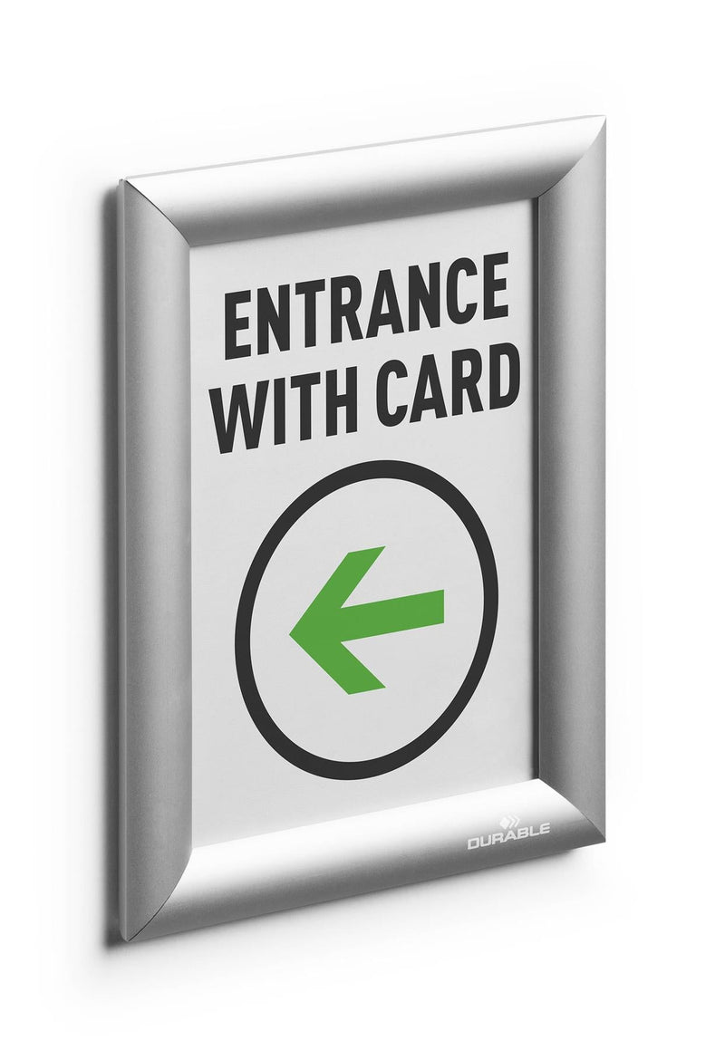 Durable Aluminium Snap Frame Retail Clip Poster Holder Notice Board | A5 Silver
