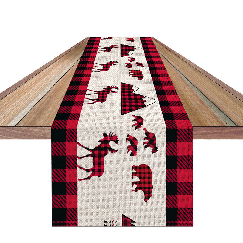 Christmas Table Runner Plaid Pattern
