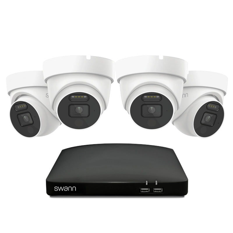 Swann 4K 1TB 8-Channel Wired DVR CCTV Kit with 4 Dome Cameras
