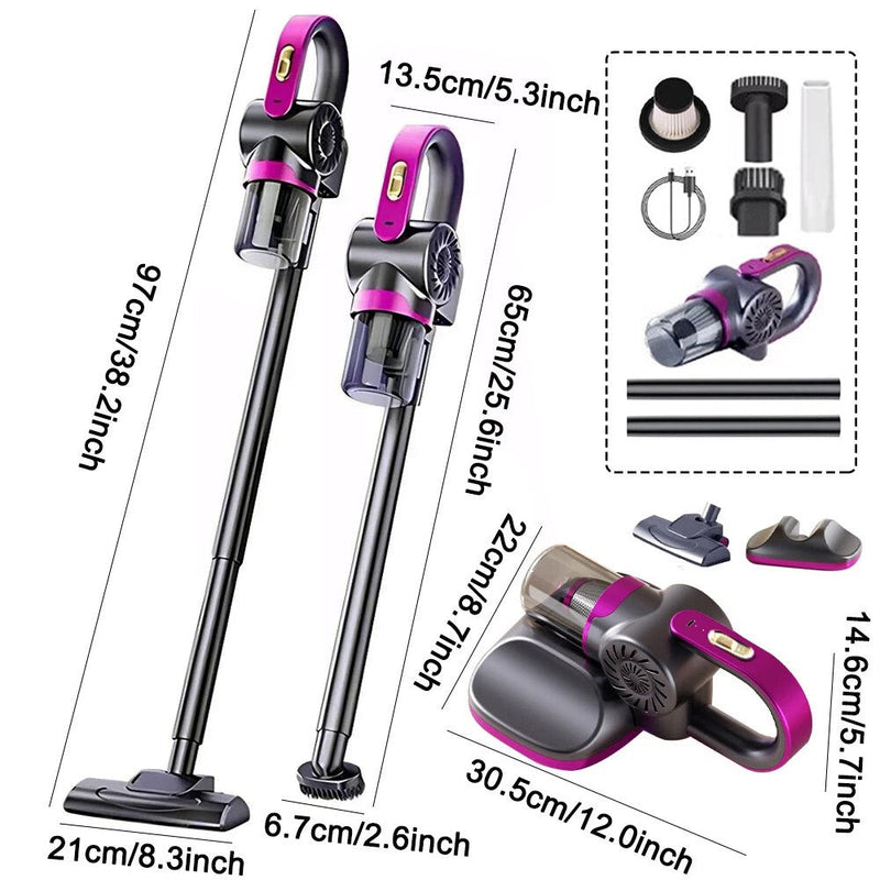 4-in-1 Cordless Stick Vacuum Cleaner Handheld Vacuum Carpet Floors Pet Hair