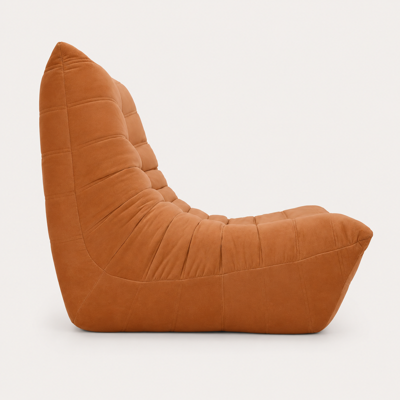 Caramel Brown Togo Inspired Floor Lounge Chair