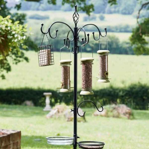 Complete Bird Feeding Station with 4 Feeders