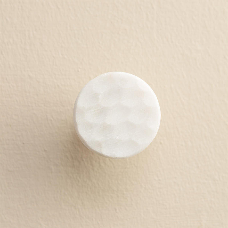 Navi White Stone Oval Drawer Knobs