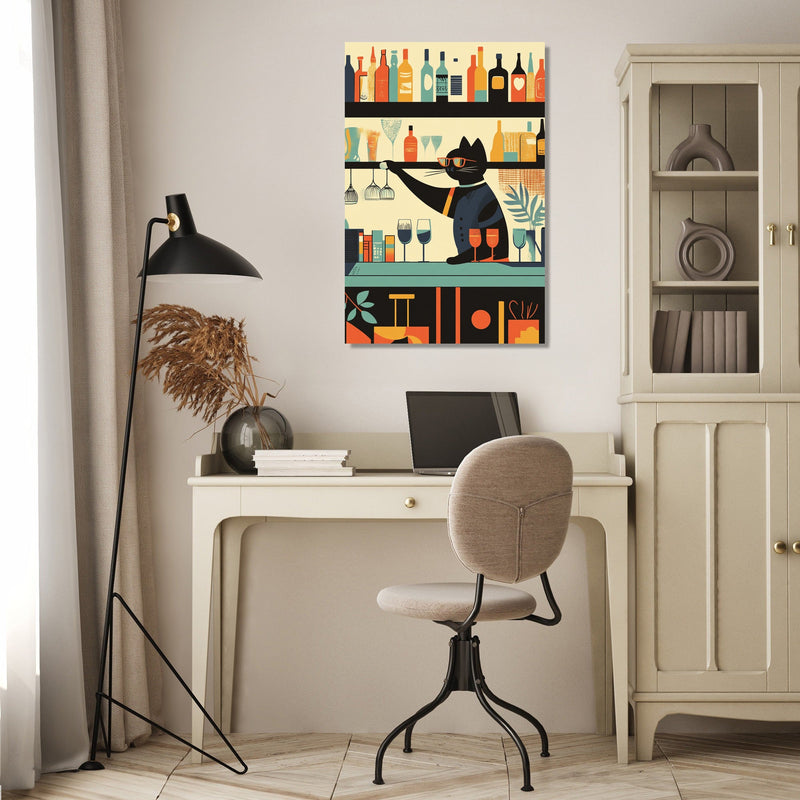 Cat Bartender's Whiskered Canvas
