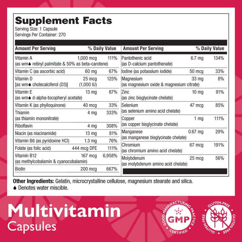 Celebrate Vitamins Bariatric Multivitamin Iron Free – Post-Surgery Nutrition (270 Capsules)