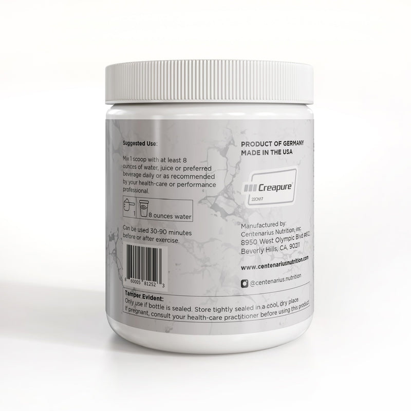 Centenarius Nutrition Creapure® Creatine Monohydrate Powder – Unflavored Micronized for Strength & Endurance