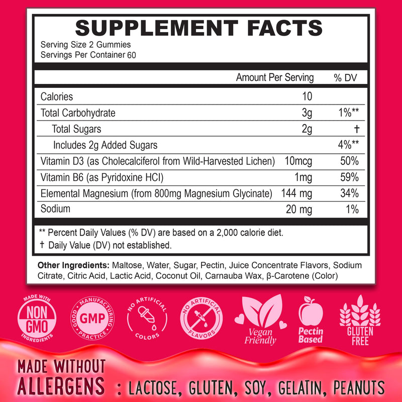 OH MY CHEWY Center-Filled Magnesium Glycinate Gummies 400MG – High Absorption, Gluten Free & Vegan – Sleep, Calm & Muscle Support – 120 Count