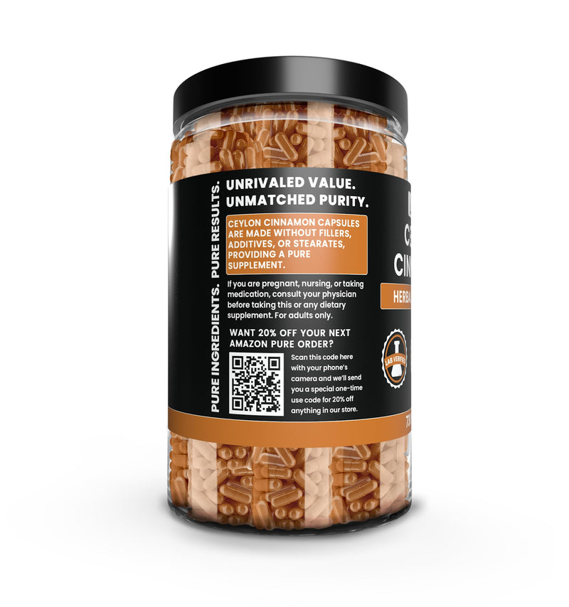 Ceylon Cinnamon Capsules 730 – Pure, Original Ingredients, Lab Verified