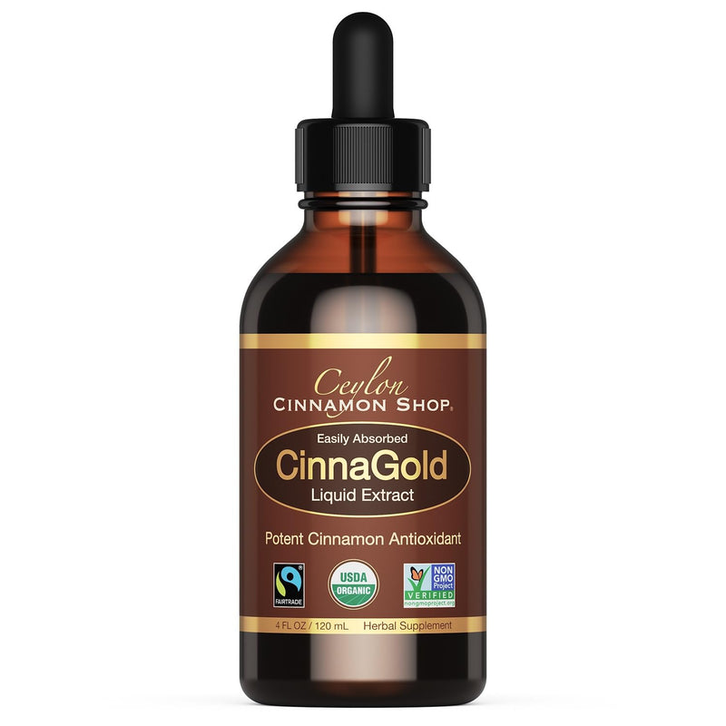 Ceylon Cinnamon Shop CinnaGold™ Organic Ceylon Cinnamon - 4 oz High-Potency Liquid Extract (100% Certified) – Super Antioxidant