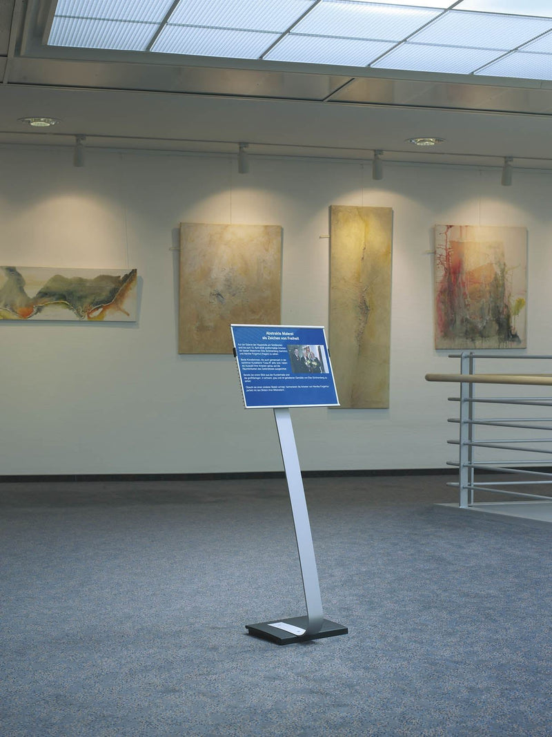 Durable INFO SIGN Aluminium Display Panel Info Floor Stand A3 | 1.25m | Silver