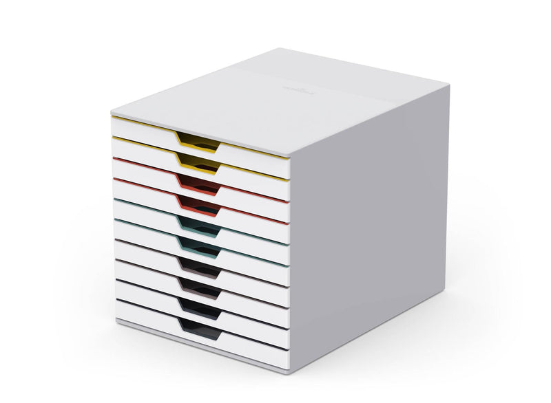 Durable VARICOLOR MIX Desktop Organiser 10 Drawer Colour Coded Storage | A4+