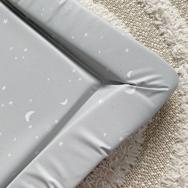 Standard Changing Mat - Grey-green moon and stars Print