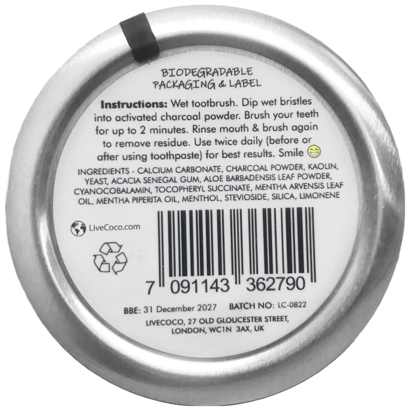 LiveCoco Teeth Cleaning Powder (Vitamins & Aloe Vera Infused)