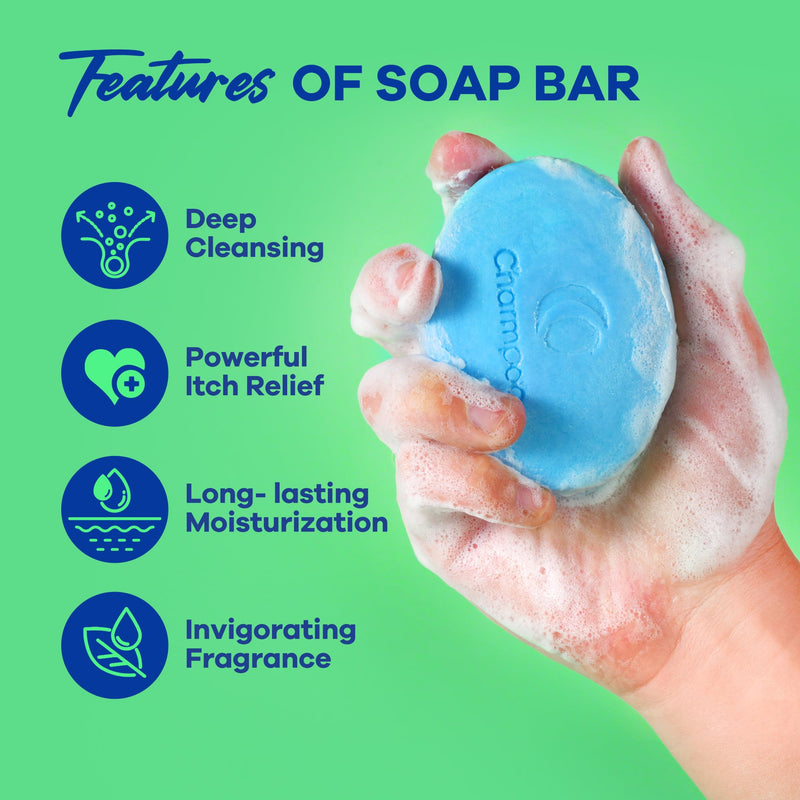 CHARMPOO Antifungal Soap with Tea Tree Oil – 2 Medicated Bars (9 oz total) for Athlete’s Foot, Ringworm & Jock Itch | Daily Skin Care for Women & Men
