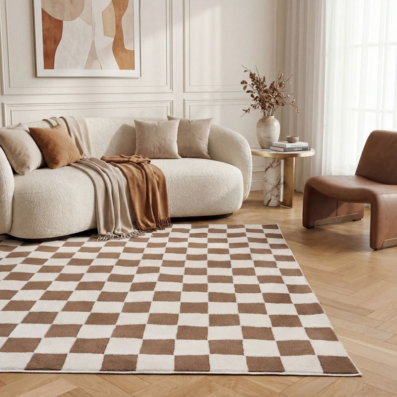 Loft Checkerboard Brown Rug