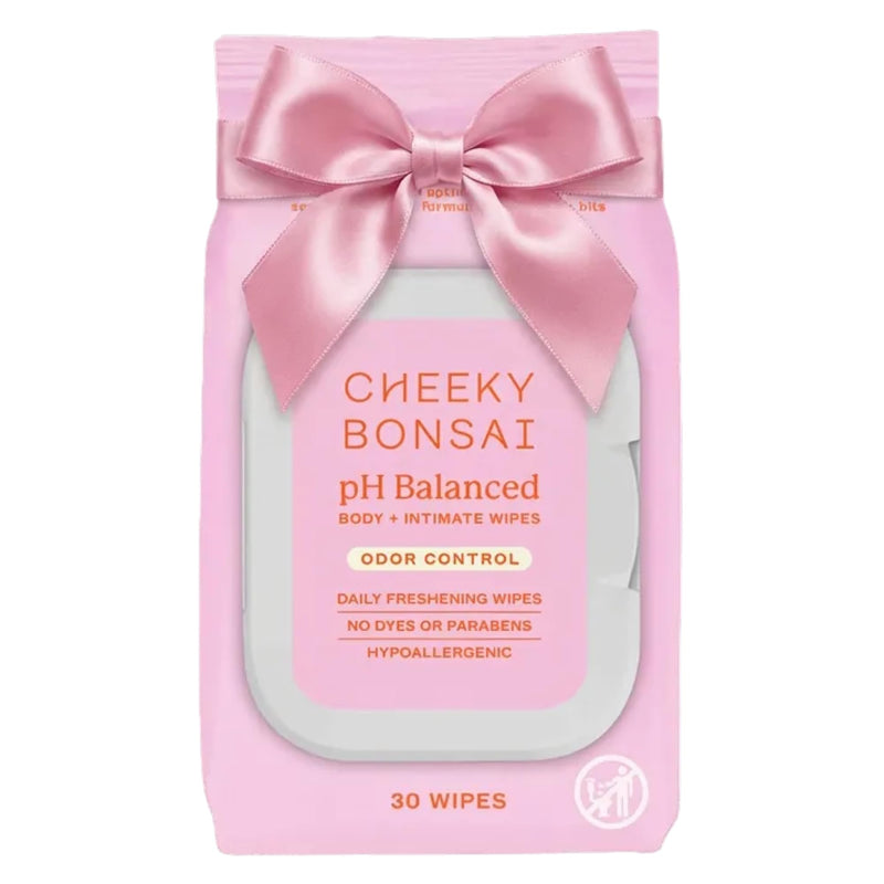Cheeky Bonsai pH Balanced Feminine Wipes – Odor Control, Sensitive-Skin Friendly (30 Count)