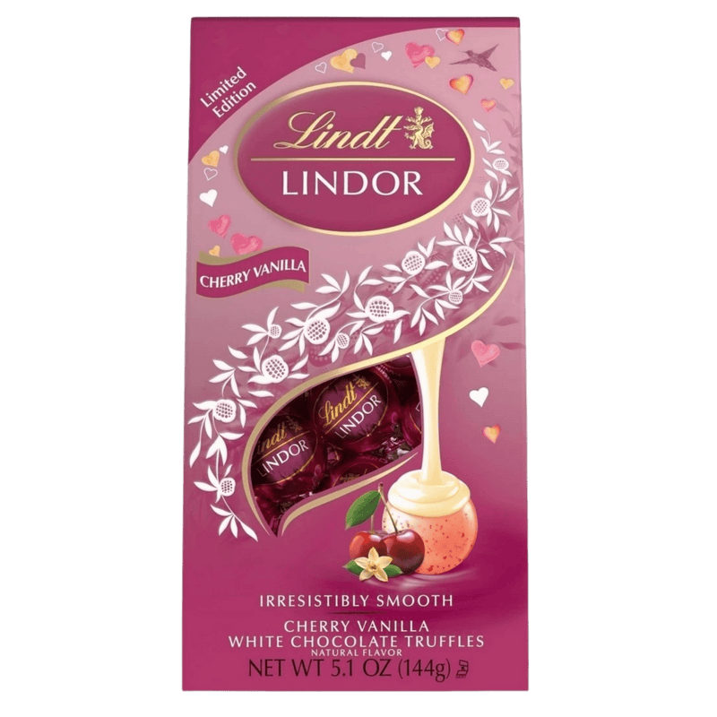 Cherry Vanilla White Chocolate Lindt Lindor | 144g Bag - InStock
