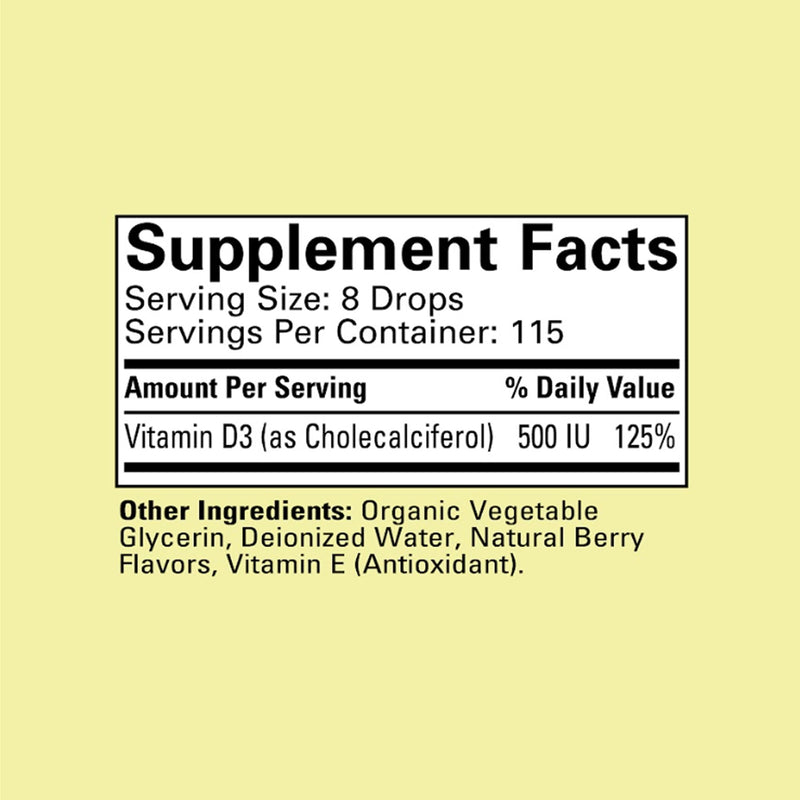 ChildLife Essentials Vitamin D3 Drops for Kids – 500 IU/Drop, 1oz Berry, 3-Pack