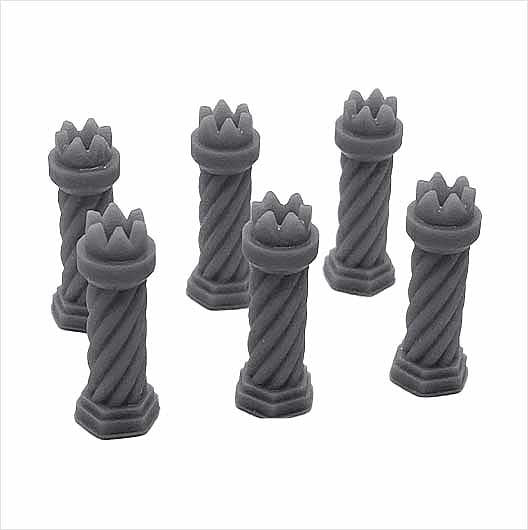 OO Scale Ready to Paint Chimney Pot - Tudor-Style 2 (6 pack)