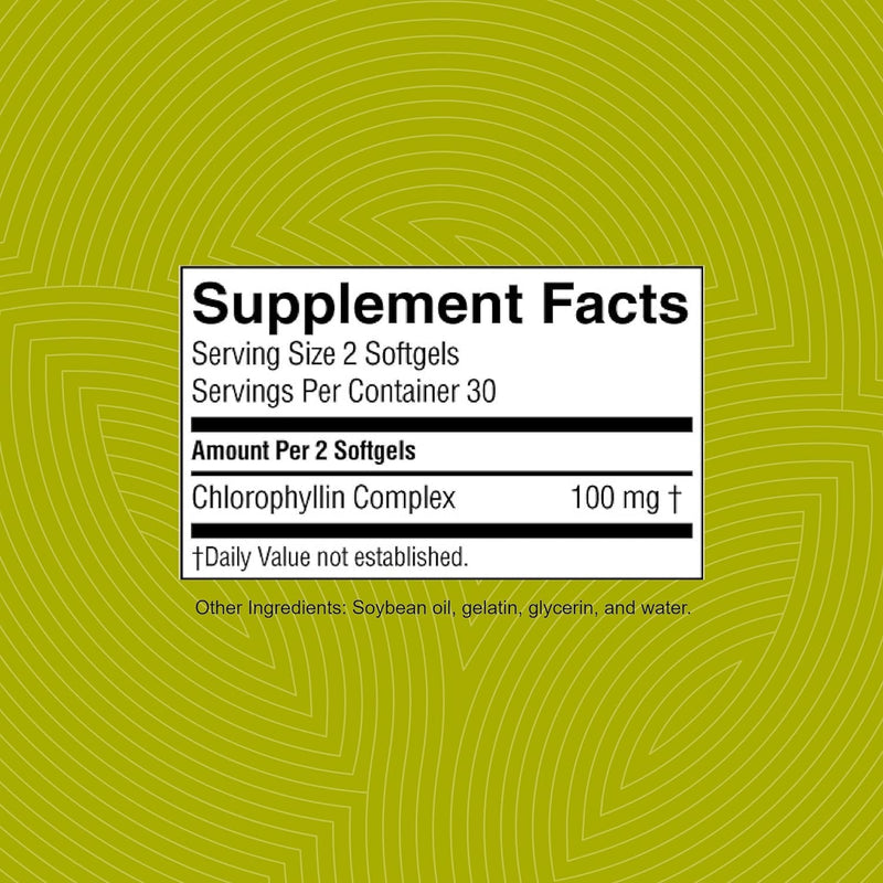 Nature's Sunshine Chlorophyll 60 Softgel Capsules – Digestion, Immunity & Detox Support