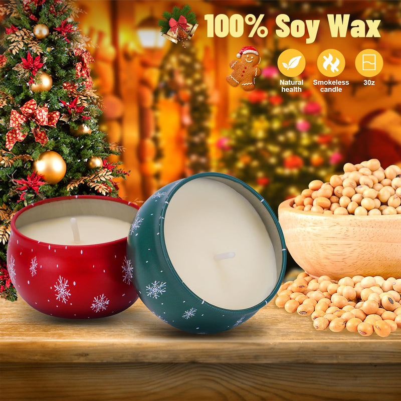 Christmas Candles Gift Set - 6 Pack, 3.5 oz Soy Candles for Home Scent & Relaxation | Gifts for Women
