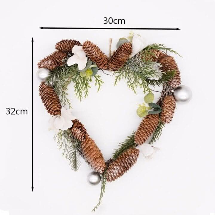 Heart Shaped Hanging Wreath with Pinecones