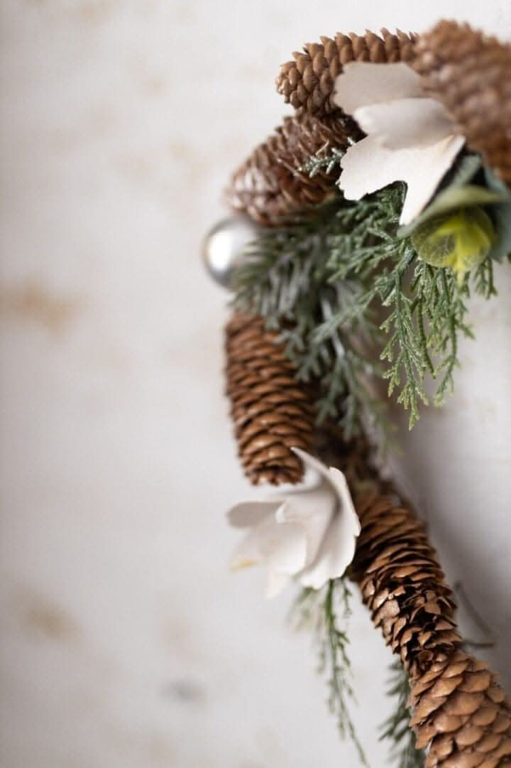 Heart Shaped Hanging Wreath with Pinecones