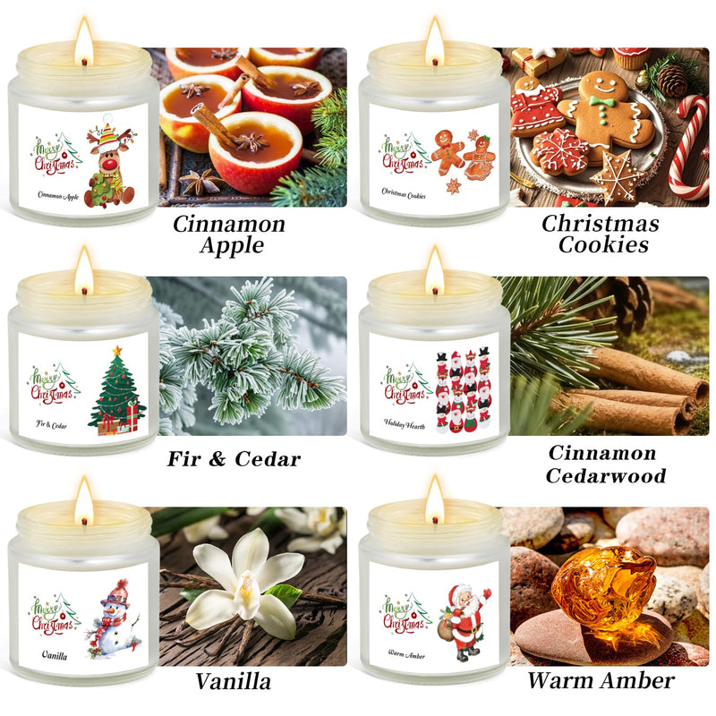 Christmas Scented Candles – 6 Pack Soy, 21 oz Jars | Gift Ideas