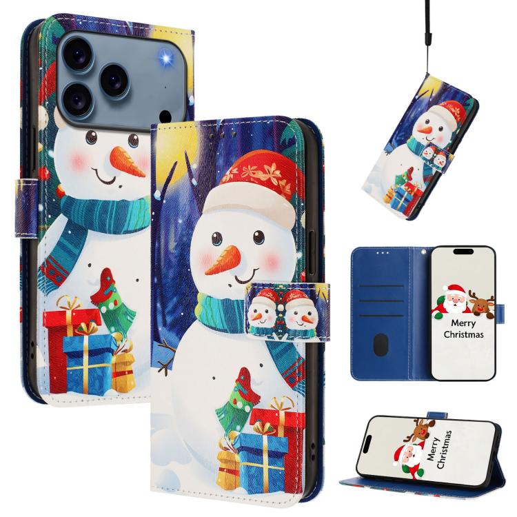 Christmas Series Buckle Leather Phone Case with Hand Strap, For iPhone 17e / 16e, For iPhone 17 Pro Max, For iPhone 17 Pro, For iPhone 17 - InStock