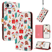 Christmas Series Buckle Leather Phone Case with Hand Strap, For iPhone 17e / 16e, For iPhone 17 Pro Max, For iPhone 17 Pro, For iPhone 17 - InStock