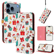 Christmas Series Buckle Leather Phone Case with Hand Strap, For iPhone 17e / 16e, For iPhone 17 Pro Max, For iPhone 17 Pro, For iPhone 17 - InStock