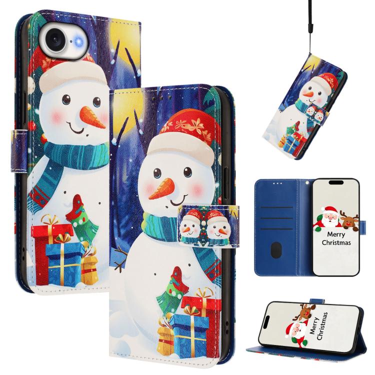 Christmas Series Buckle Leather Phone Case with Hand Strap, For iPhone 17e / 16e, For iPhone 17 Pro Max, For iPhone 17 Pro, For iPhone 17 - InStock