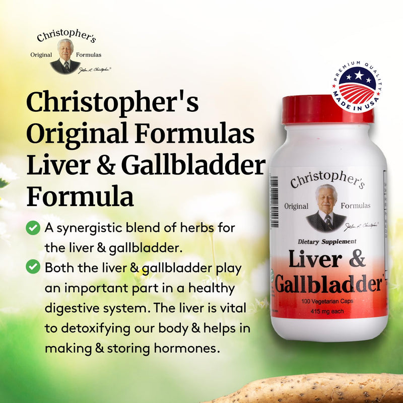 Christopher's Original Formulas Liver & Gallbladder Formula Capsules — Gallbladder Support with Digestive Enzymes | Pack of 2