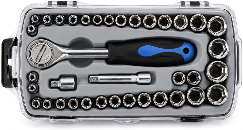 39 Piece Socket Set with Ratchets, Extensions & Storage Case