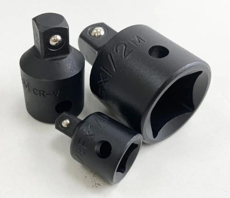 3 Piece Impact Socket Adapter Set Chrome Vanadium Reducers